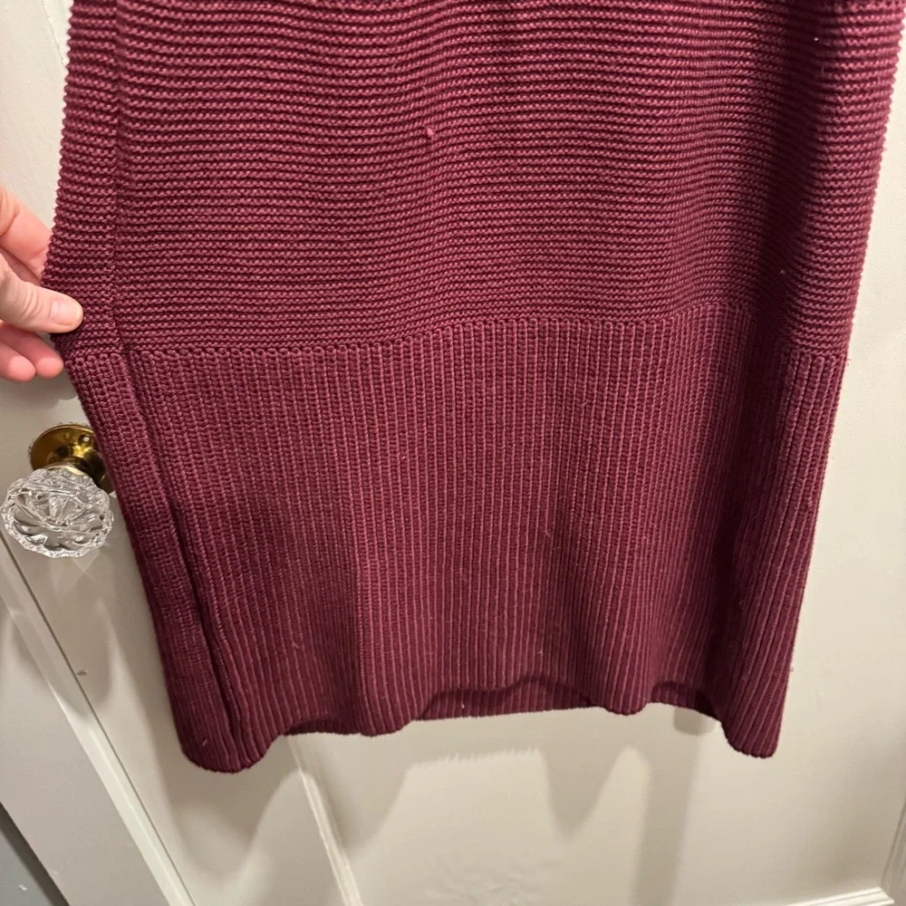 Staud Merlot Carnation Sweater‎ Knit Midi Dress Large Burgundy Designer Cozy - Picture 15 of 16